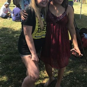 Hollister shimmery maroon dress